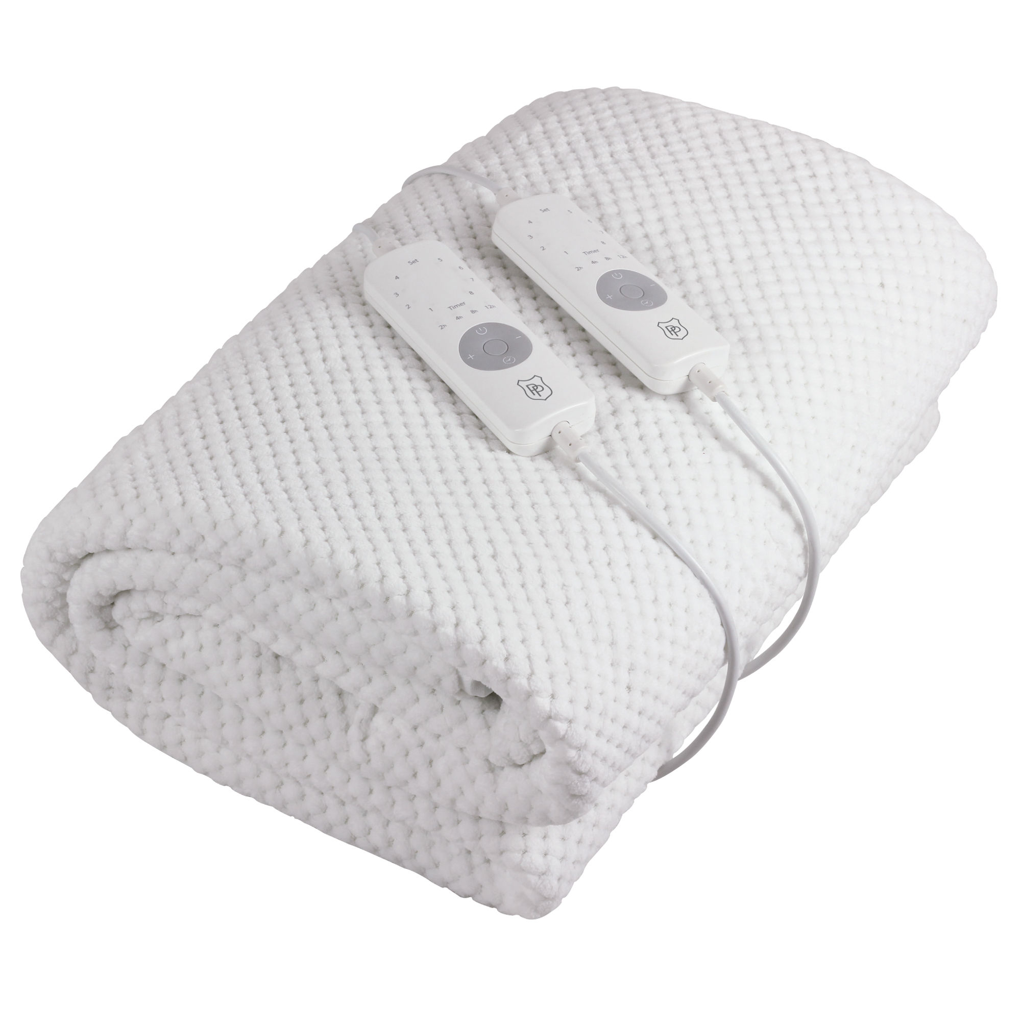 PURE PLEASURE King Coral Fleece Fitted Electric Blanket W/ Skirt 183x188 Dual 8 Heat Setting Controllers with Timer 24 Month Warranty