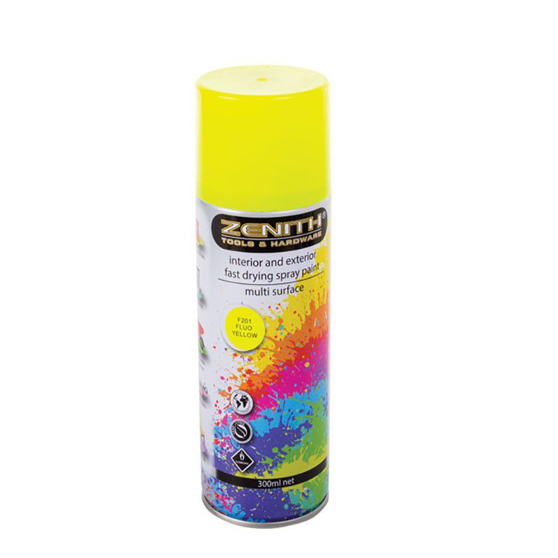 Zenith Fluorescent Spray Paint - Yellow 300ml