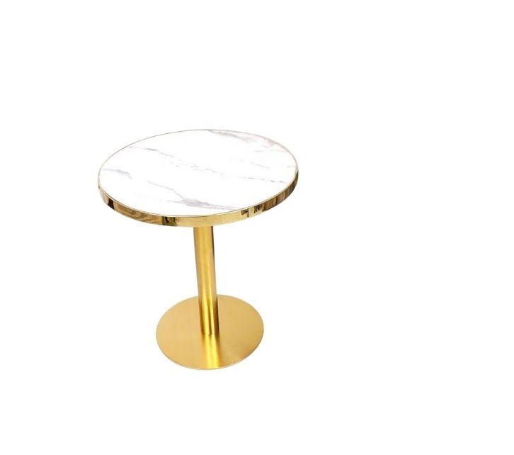 Round Marble-Gold Stand