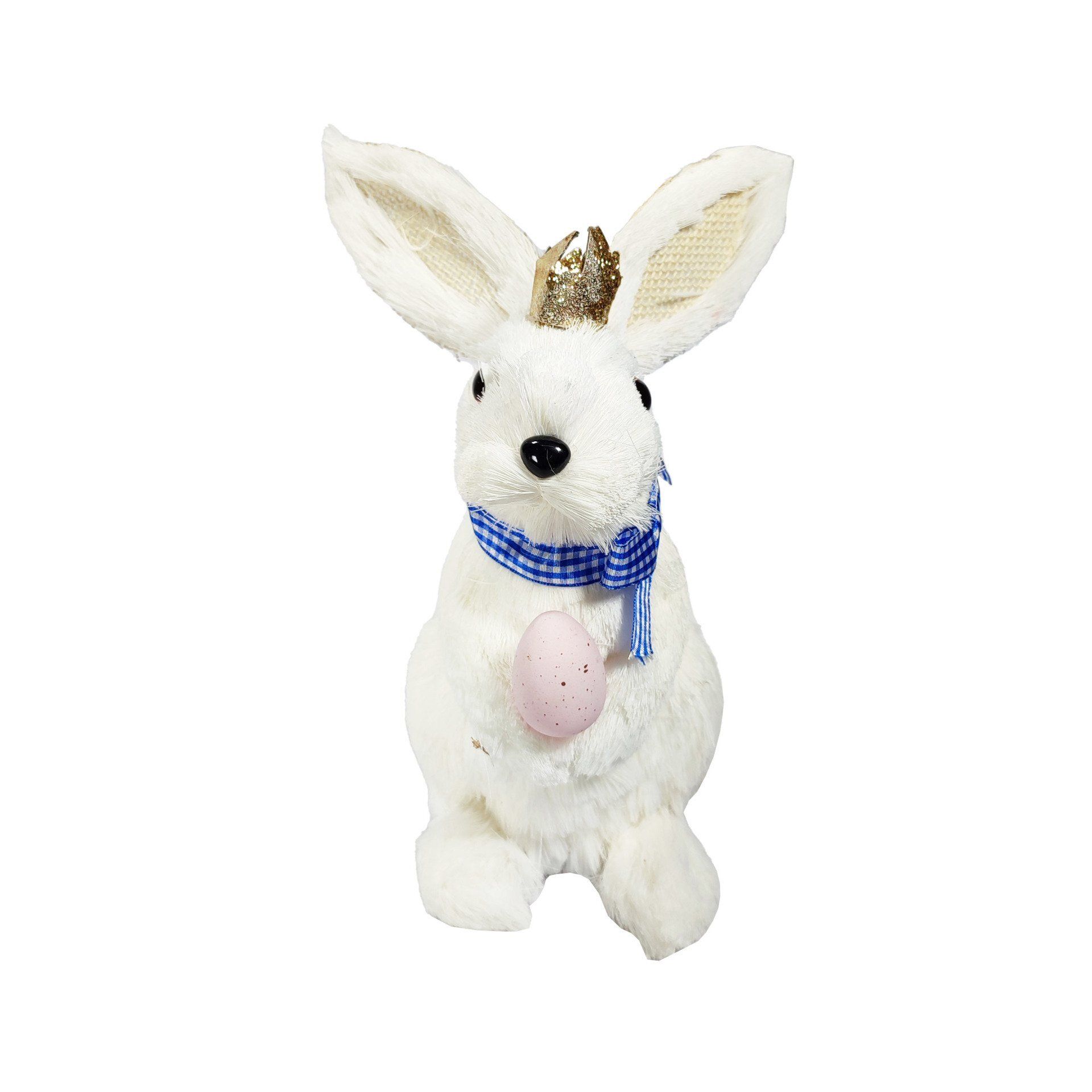 Grass Bunny Boy White With Crown 26Cm