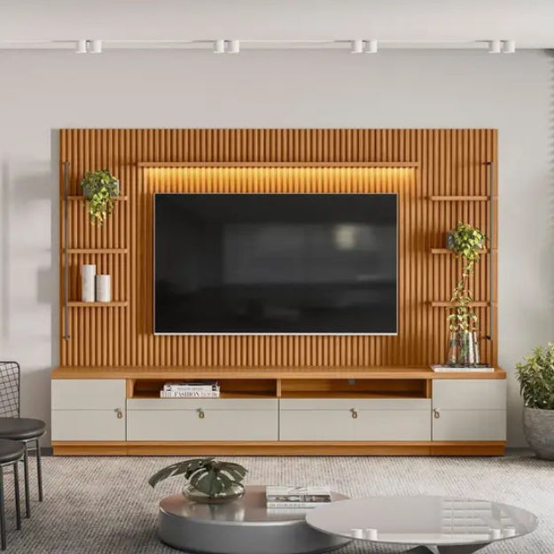 Ouro Preto Natural/Off White 2.6M TV Panel