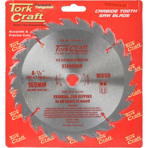 Blade Tct 165 X 24T 20/16 General Purpose Rip