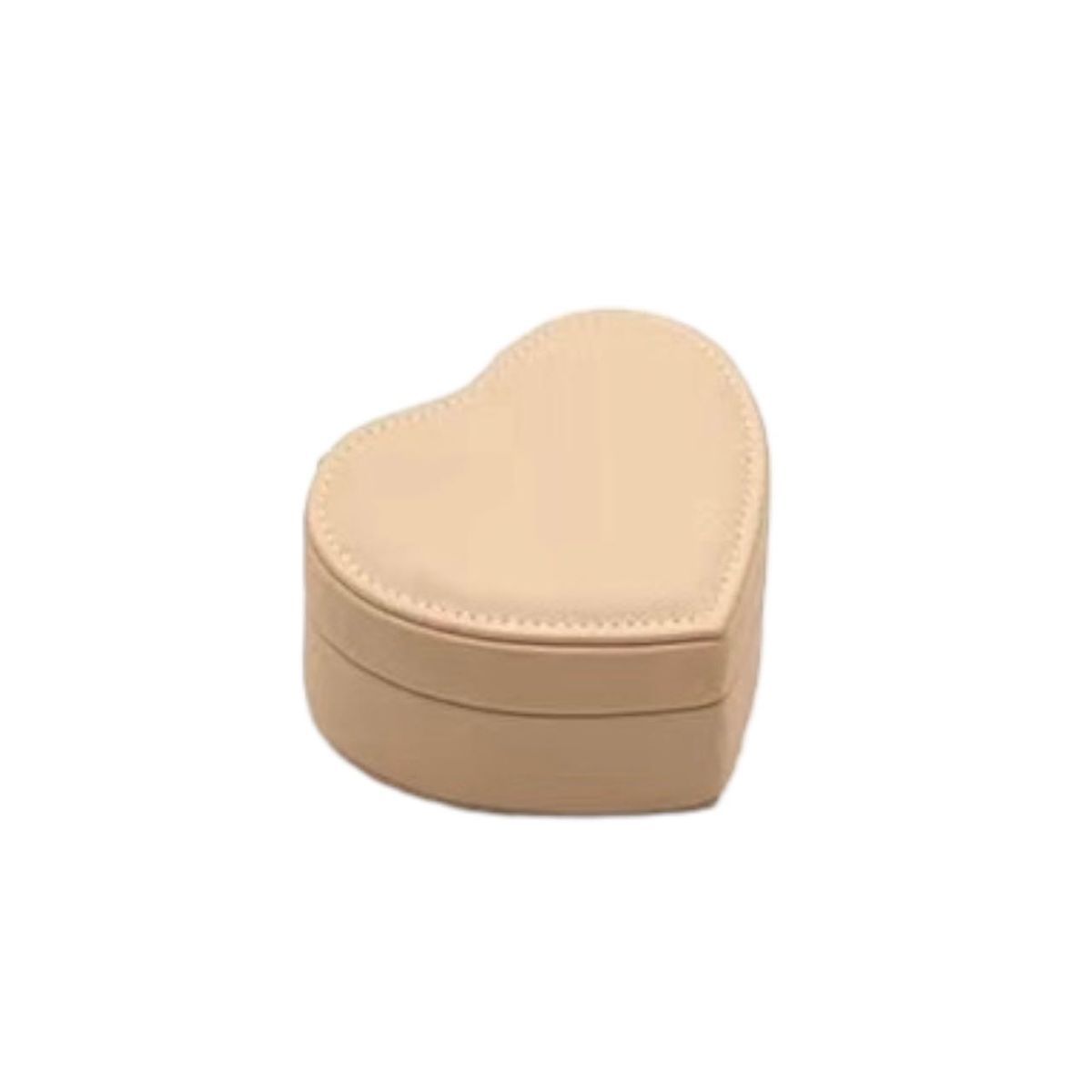 Mini Heart Shape Cute PU Jewelry Organizer Travel Jewelry Organizer-cream