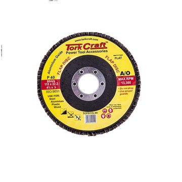 Tork Craft - Flap Sanding Disc 115mm 40Grit A/O - 10 Pack