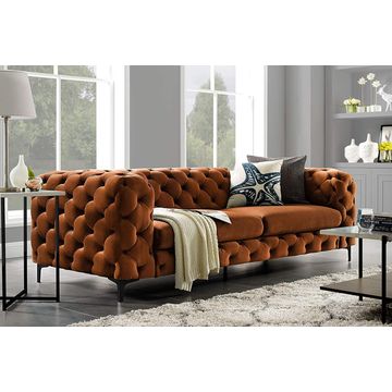 Chesterfield Velvet 3 seater sofa - Brown