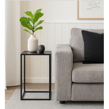 Chic Steel Matt Black Side Table