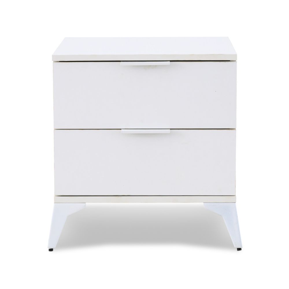 Modern White 2-Drawer Chest – Compact Storage Cabinet for Bedroom, Office & Living Space