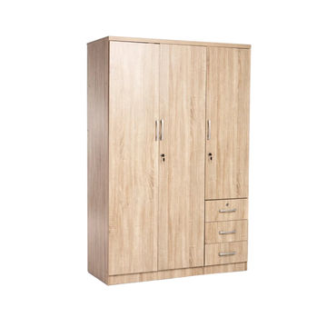 Vividitto - Flory 3 Door 3 Drawer Robe - Oak