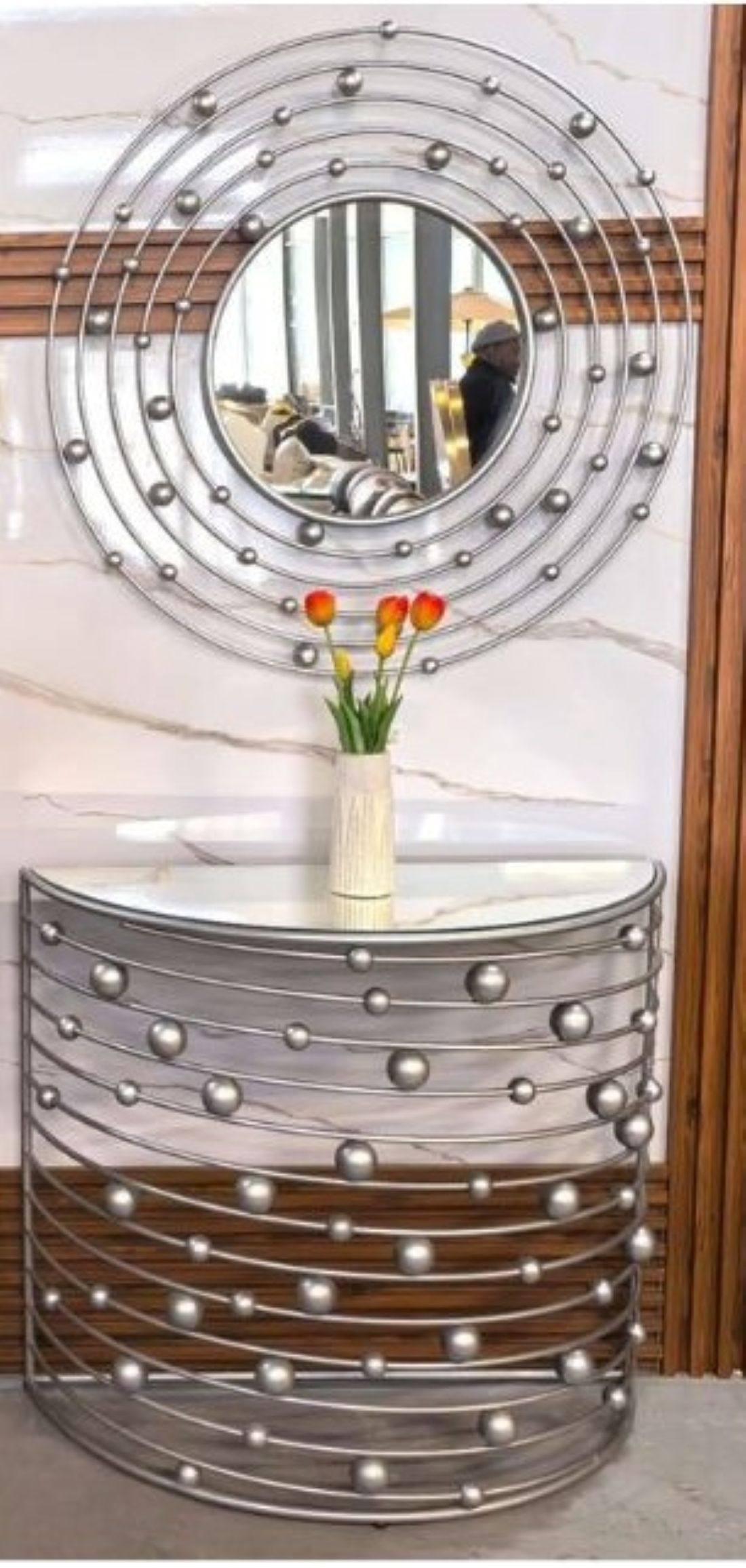 Silver Wall Console Set
