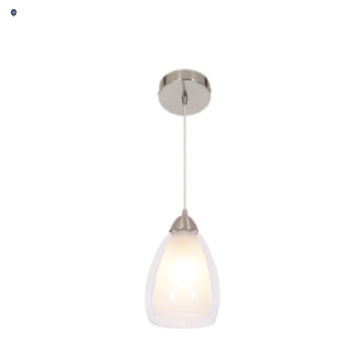Satin Chrome Pendant with Double Glass Clear