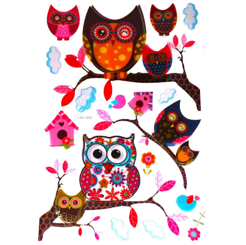 Kids 5D Wall Art Stickers Owl Option5
