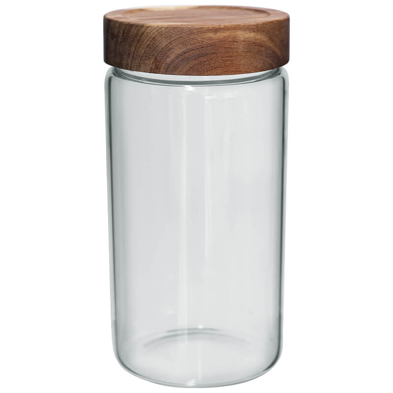 Clear Glass Storage Jar 1.1LT 20X10CM-set of 2
