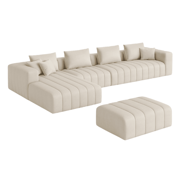Masia Sectional Couch Set with Ottoman