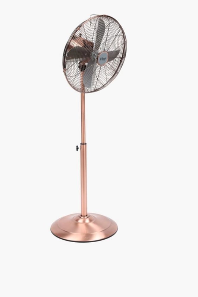 RUSSELL HOBBS PEDESTAL FAN 40cm Oscillating Floor Fan Copper Finish