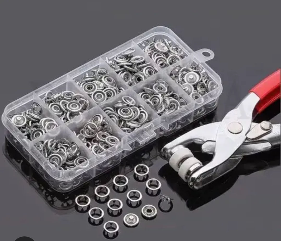 Plier Tool 100pcs Metal Snap Button Fastener Kit