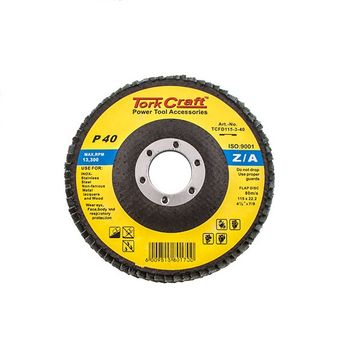 Tork Craft - Flap Disc Zirconium 115mm 40 Grit Flat - 6 Pack