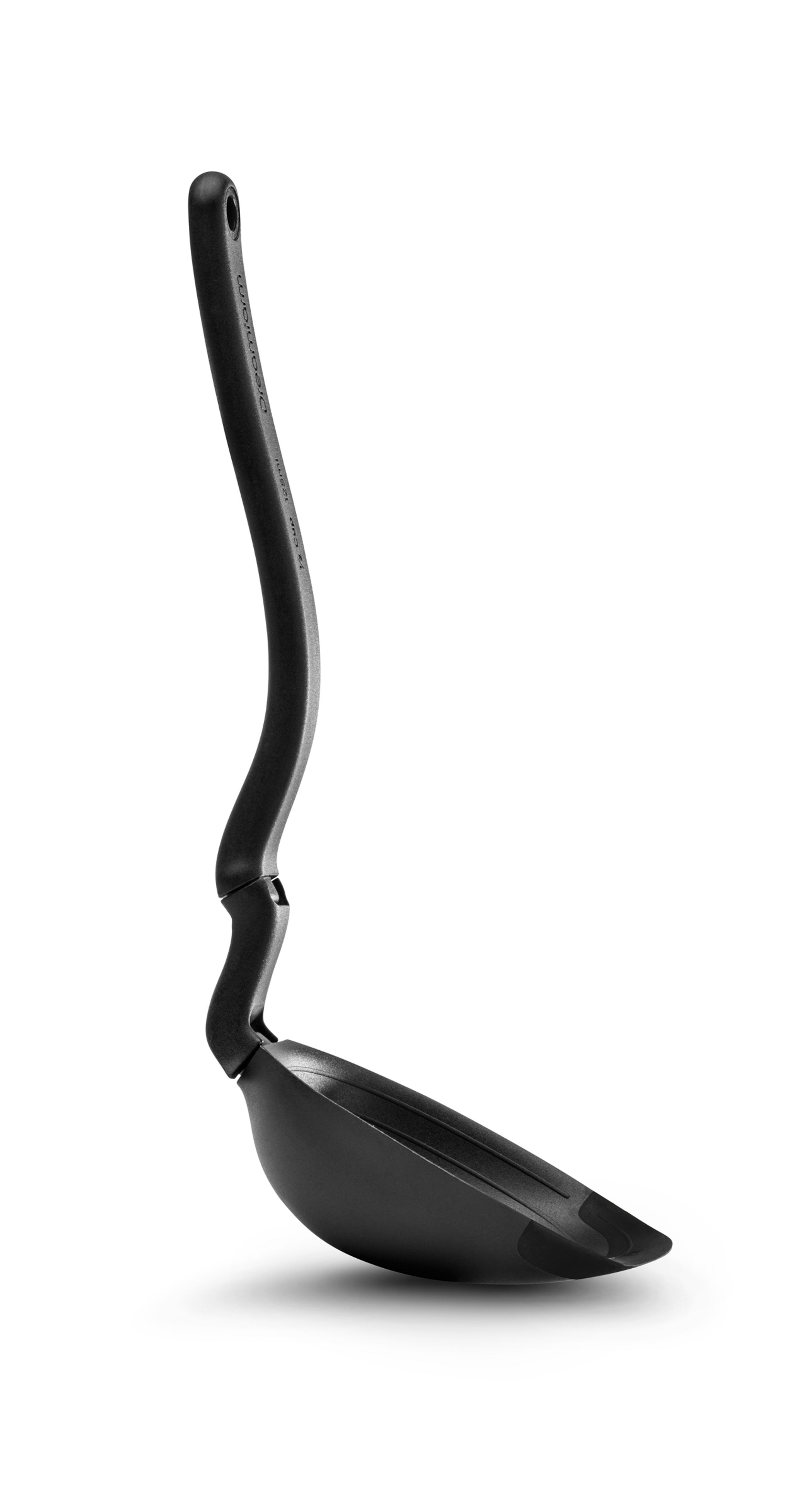 Dreamfarm Spadle - Silicone Sit Up Scraping, Serving Spoon & Soup Ladle - Black