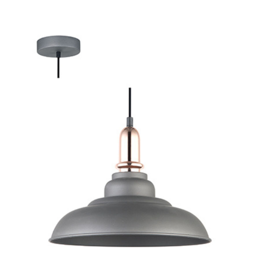 Metal Pendant 1 X E27 Grey+Copper Radiant Lighting