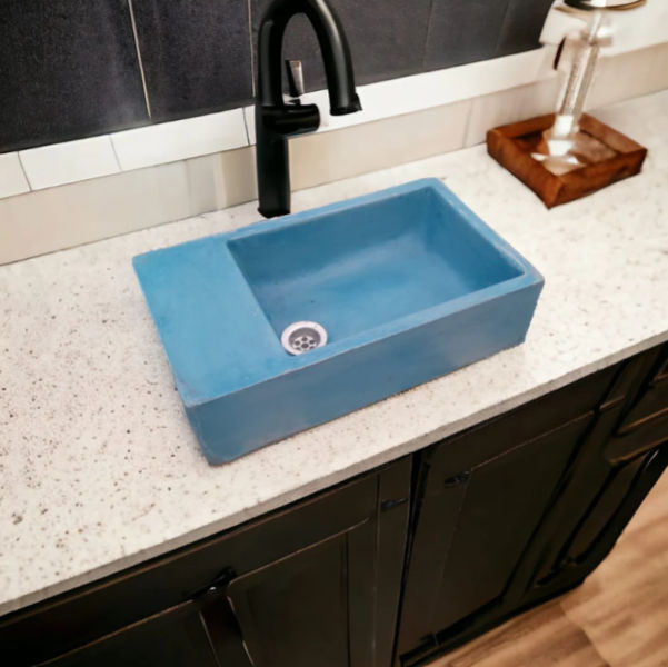 Indoor & Outdoor Blue Rectangle Concrete Basin/Sink 42x24x11.5cm