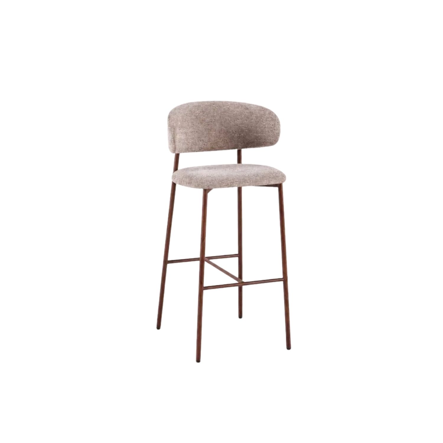 Modern Latte Fabric Bar Stool