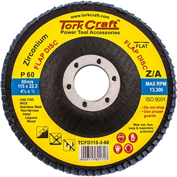 Flap Disc Zirconium 115Mm 60 Grit Flat