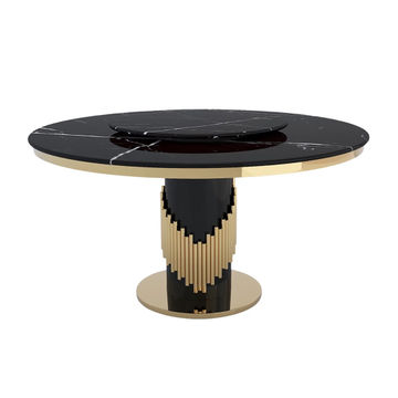 KC FURN-Luxury Round Marble Dining Table