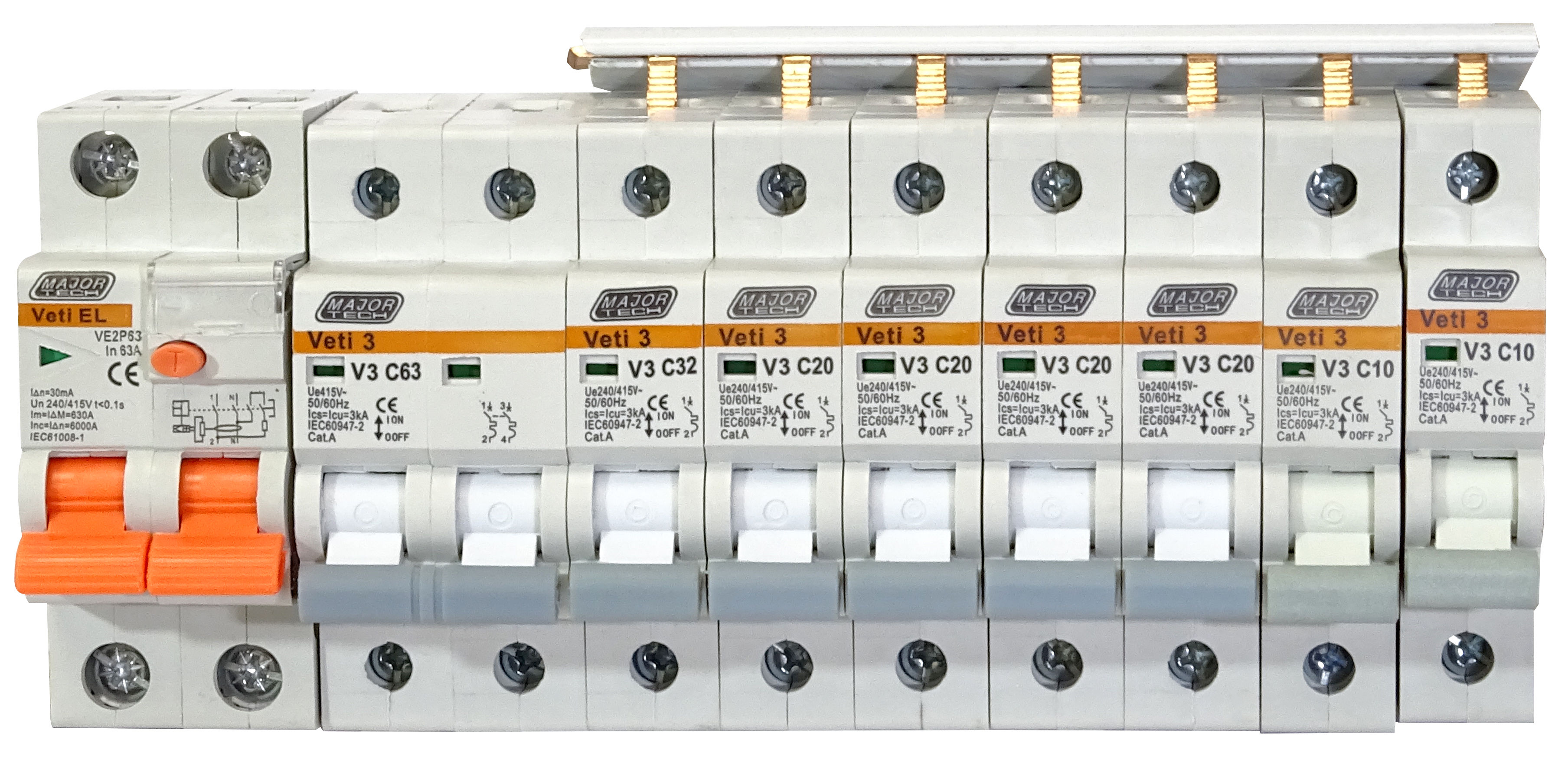 Circuit Breaker Kit with 6 Teeth Busbar (V3C-DBK1) - VETi