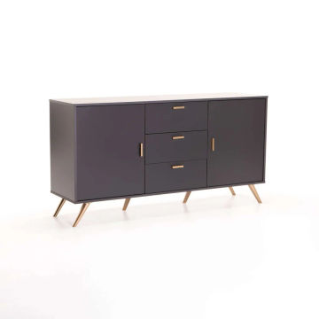 LENA 2 Door 3 Drawer Sideboard Grey — Modern Storage Cabinet