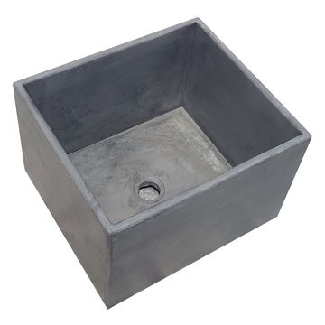 Large Charcoal square concrete basin (45 x 40x 31cm high)