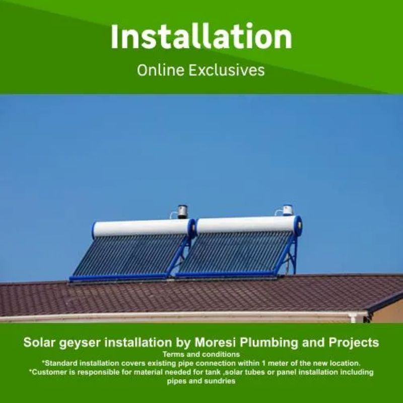 Solar geyser installation by Moresi Plumbing and Projects