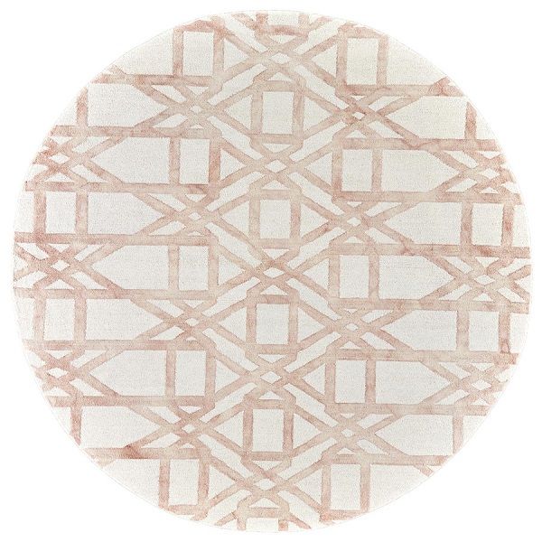 Lorrain Contemporary Watercolour Blush Round Rug