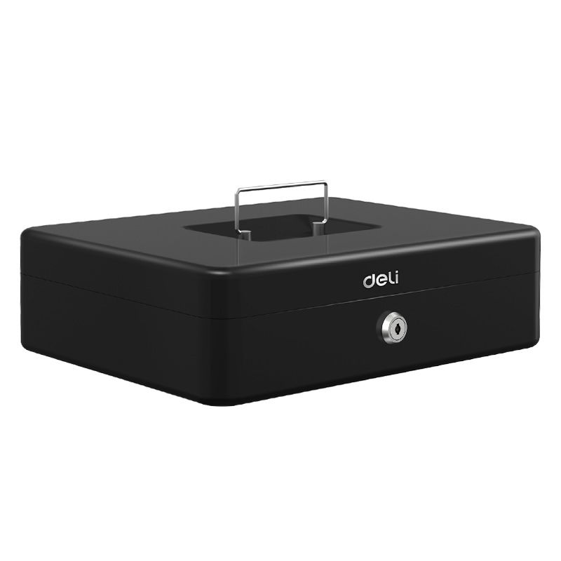 Deli Cash Box Steel 8.53024 cm Black
