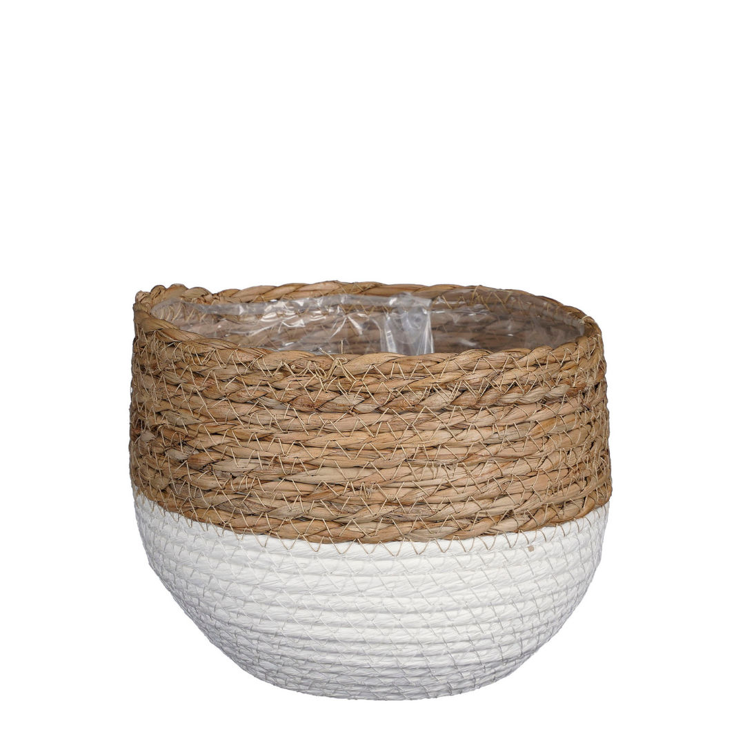 Jorck basket round white - h15xd18cm