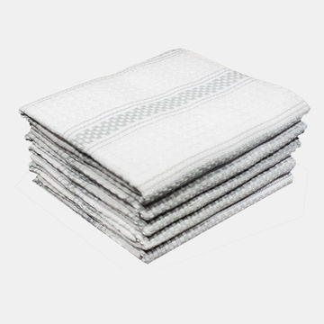 Bunty's Kitchen Towel - Design 2052 - 050x070cms - (05 Pc Pack) - Stripes - Silver Sconce