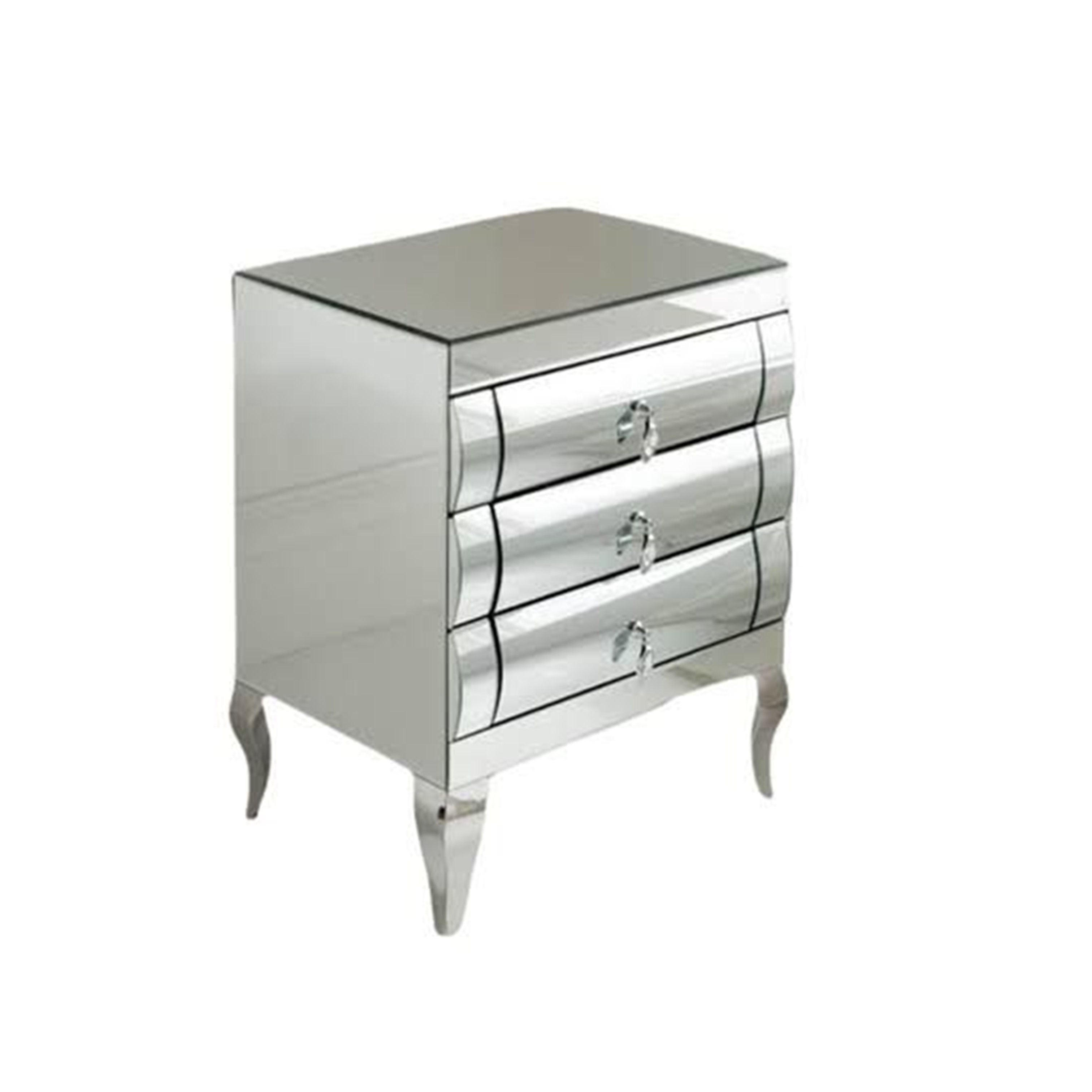 Madiega Furniture - Silver Accent Mirrored Nightstand