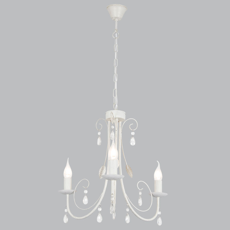 Metal Chandelier with Alabaster Glass
