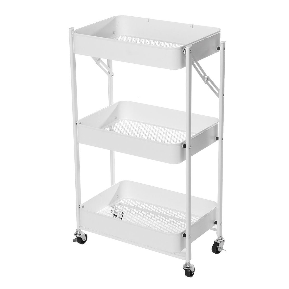 White 3-tier Rolling Utility Cart