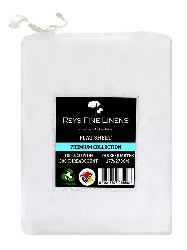 Rey's Fine Linen - Premium Collection - Flat Sheet-Three Quarter-01 Pack