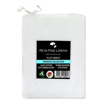 Rey's Fine Linen - Premium Collection - Flat Sheet-Three Quarter-01 Pack