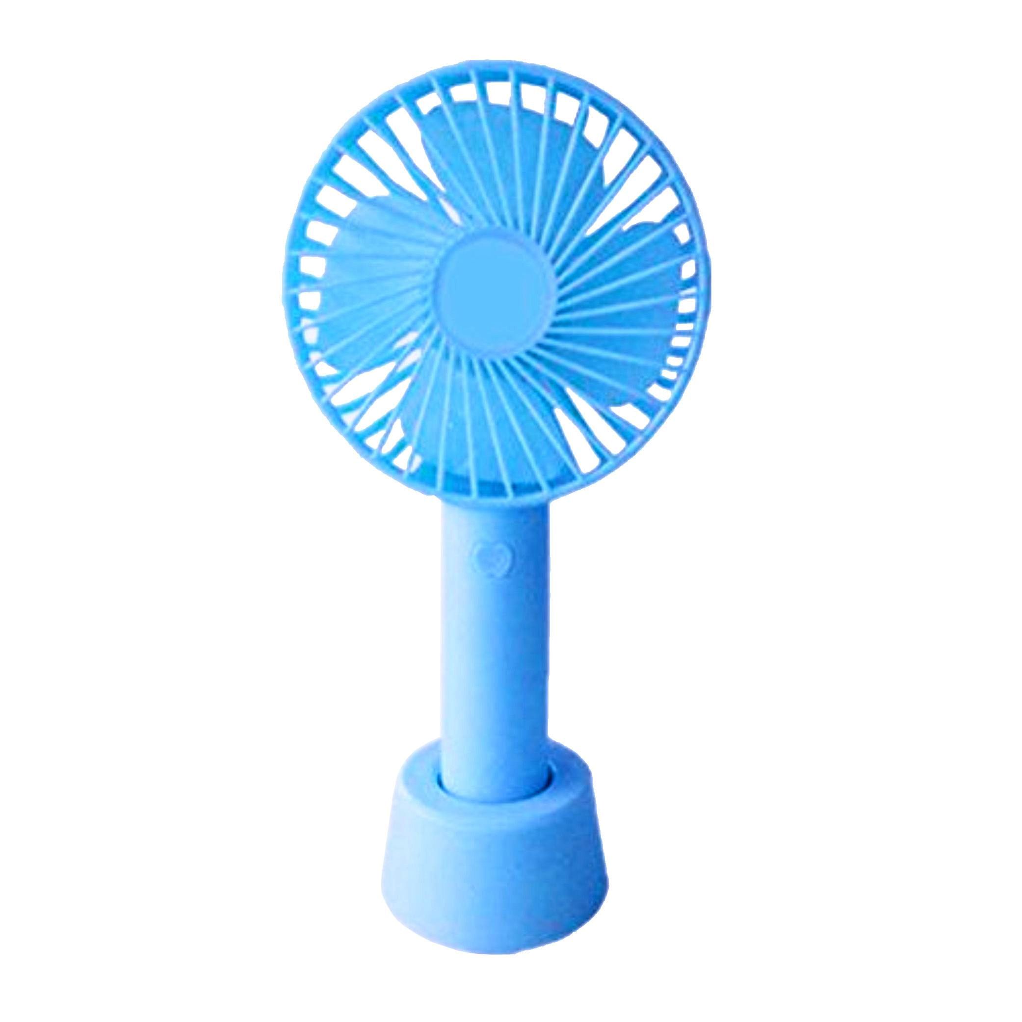 Mini Handheld Fan with Base - 800mAh USB Rechargeable Battery