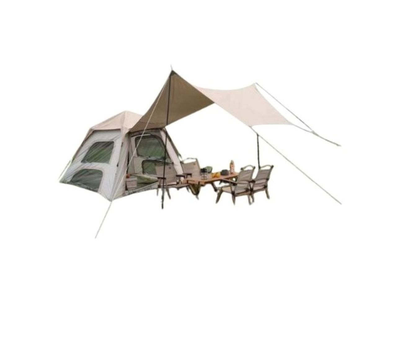 Outdoor Camping Tent with Awning, Instant Setup