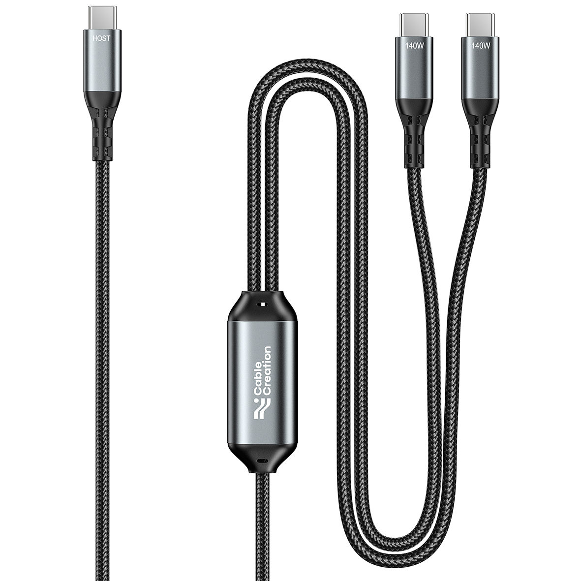 2-IN-1 USB-C TO DUAL USB-C 140W CHARGING & SYNC CABLE 1.2M