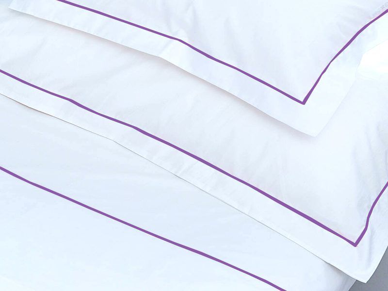 Rey's Fine Linen - Egyptian Collection - Oxford Satin Stitch Pillow Cover-Royal Lilac-Standard (01 Set)