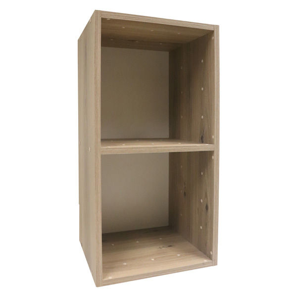 Cube storage 2 boxes oak w35.6cmxd35.6cmxh70cm