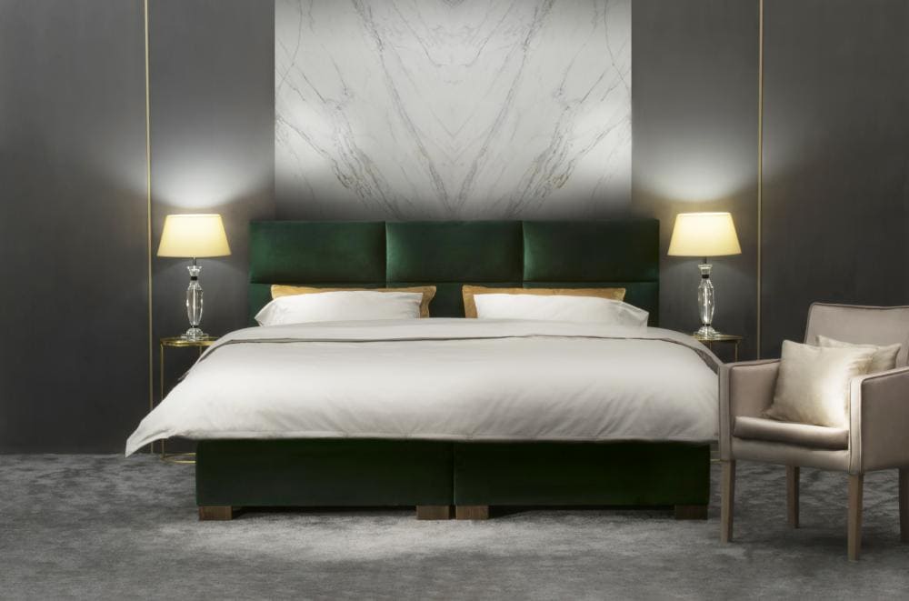 Emerald Green Modern King Size Bed and Headboard