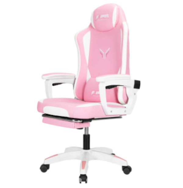 Deli Gaming Chair - White and Pink