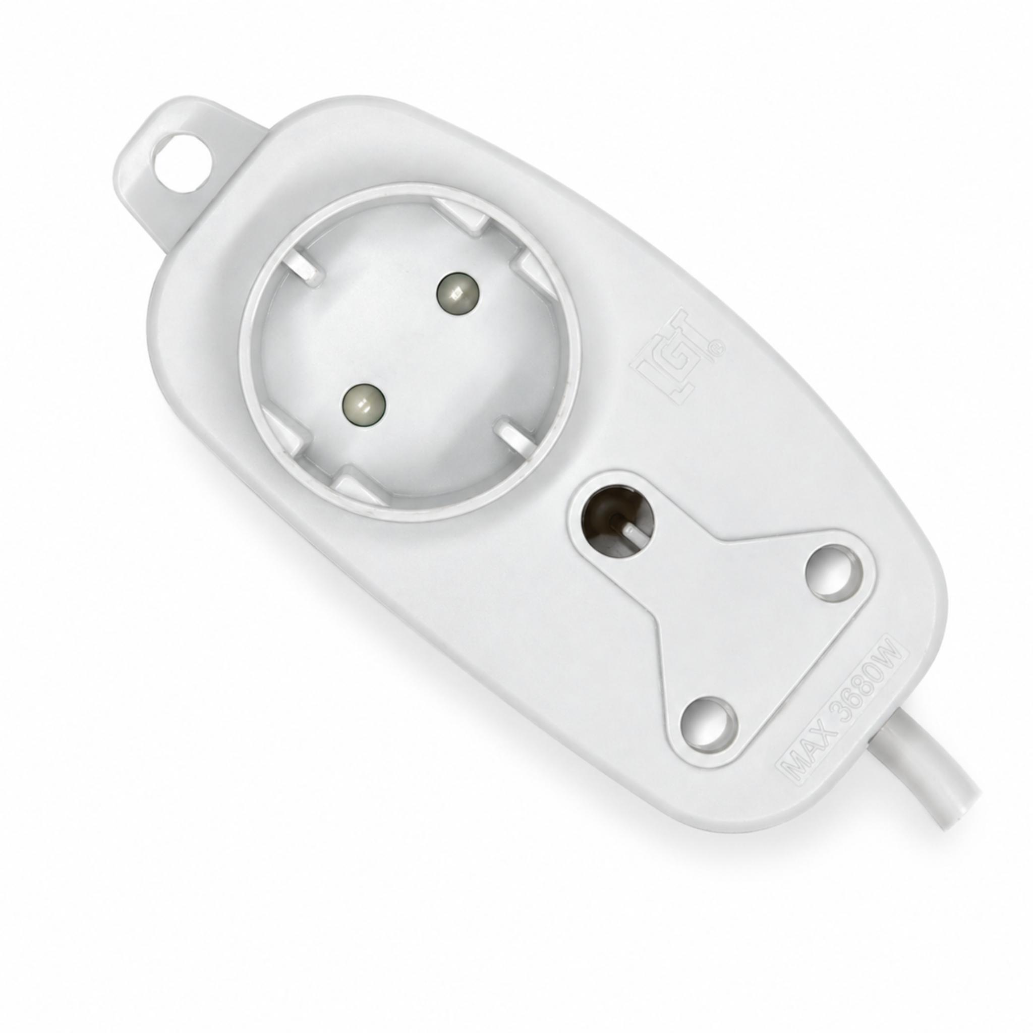 Electrosense 20m 10A Extension Cord with Schuko and 3-Pin Plug White