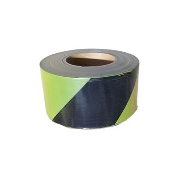 Barrier Tape Black & Yellow 75mm x 500m x 10 Rolls