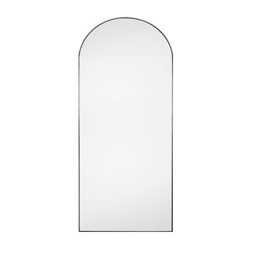 180cm x 80cm Arch Mirror Black