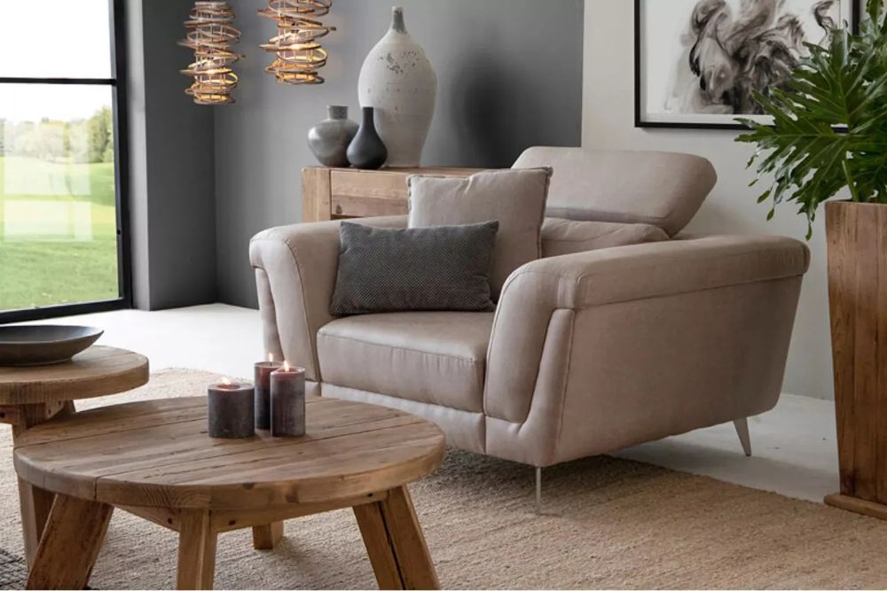 LAURENCE ARMCHAIR MODERN LOUNGE CHAIR SANDSTONE